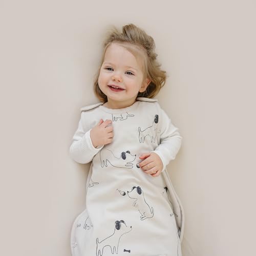 Woolino Toddler Sleeping Sack, 4 Season Merino Wool and Organic Cotton Baby Sleep Bag, 2-4 Years, Puppy - color: Puppy