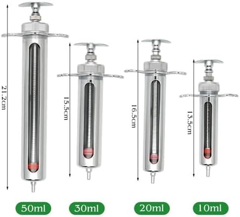 30cc Stainless Steel Injector Reusable Metal Syringe 30ml glass Hypodermic Veterinary Animal Syringe Livestock Pig Cattle Sheep Feeder with locking screws