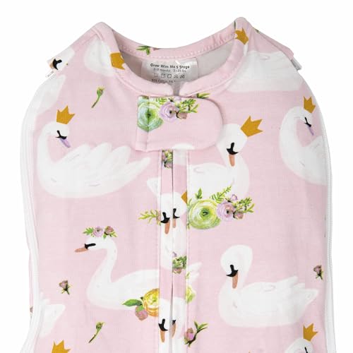 Woombie Grow with Me Baby Swaddle, Convertible Swaddle Fits 0-9 Months, Expands to Wearable Blanket for up to 18 Months, Princess Swan - color: Princess Swan, style: Grow With Me