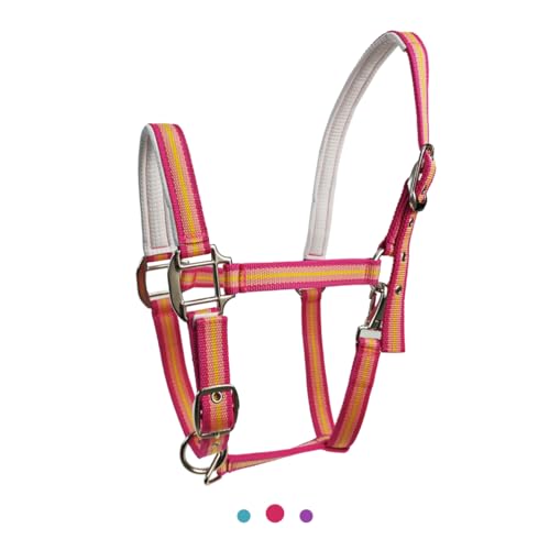 Hilltown Adjustable Horse Halter - color: PINK, size: Full