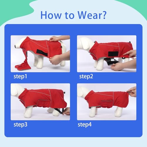 MIGOHI Dog Winter Jacket,Dog Coat Waterproof,4XL Winter Snow Coat with Fleece Lining for Large Dogs Boys Girls,Snowproof Pet Jacket,Great Dane,Mastiff,Red - color: Red, size: XXXX-Large