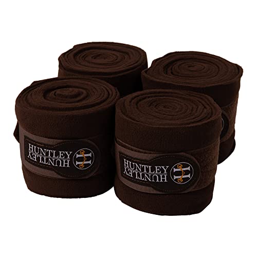 Huntley Equestrian Polo Wraps for Horses Protective Leg Support Bandage, Training, Exercising & Turnout - Pack of 4 - Brown - color: Brown