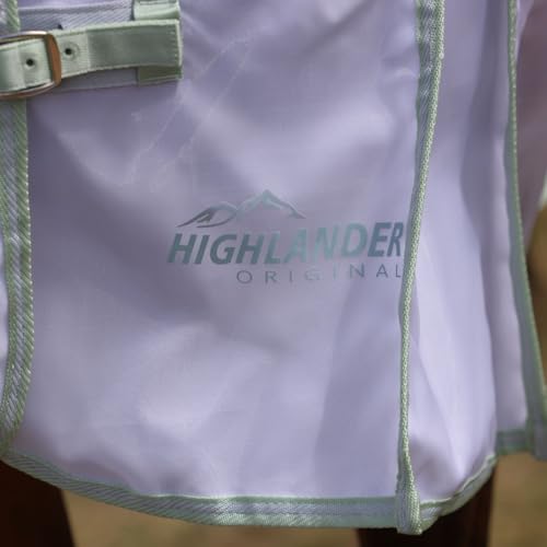 Shires Highlander Fine Mesh Horse Fly Sheet with Detachable Neck Set - White/Sage - Multiple Sizes 72" - size: 72"