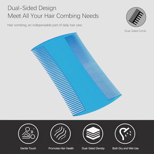 Double-Sided Pet Grooming Comb Set, 6-Pack Flea and Lice Combs with Rounded Teeth, Professional Dematting Tool for Pets