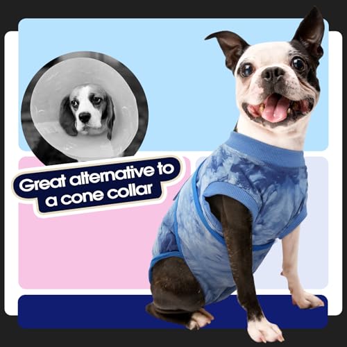 FUAMEY Recovery Suit for Dogs After Surgery,Soft Breathable Dog Bodysuit - color: Blue Tie Dye, size: Xs(back:8.3-11.4in,wt:4-7lbs)