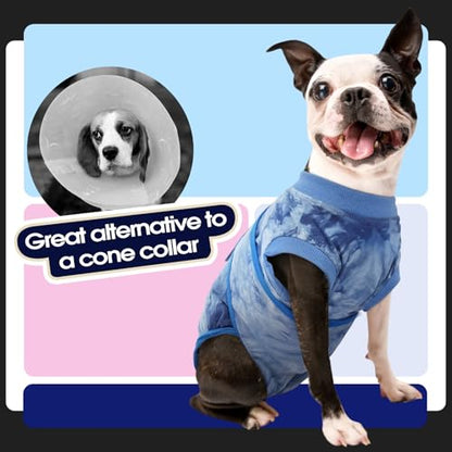 FUAMEY Recovery Suit for Dogs After Surgery,Soft Breathable Dog Bodysuit - color: Blue Tie Dye, size: Xs(back:8.3-11.4in,wt:4-7lbs)