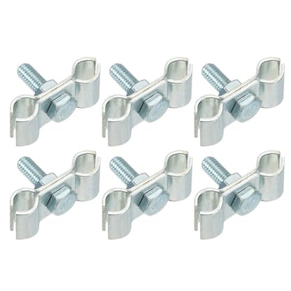 HARFINGTON 6pcs Chain Link Fence Panel Clamps 5/16" Galvanized Dog Kennel Clamps Fence Connector Temporary Dog Cage Hardware Parts with Bolts and Nuts for Round Pipe Panel Frame Cage - size: 5/16"