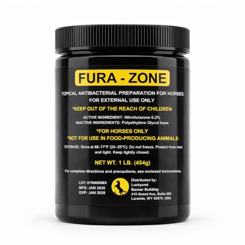 Equine Topical Care Ointment for Horses, Nitrofurazone, 1 lb | Nitrofurazone topical ointment for horses. External-use formula with easy handling for routine stable care.