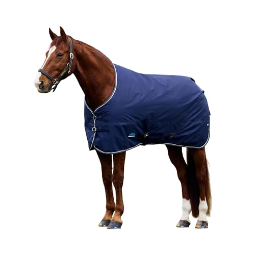 WeatherBeeta ComFiTec Tyro Turnout Standard Neck 50g, Navy/Charcoal, 75" - size: 75"
