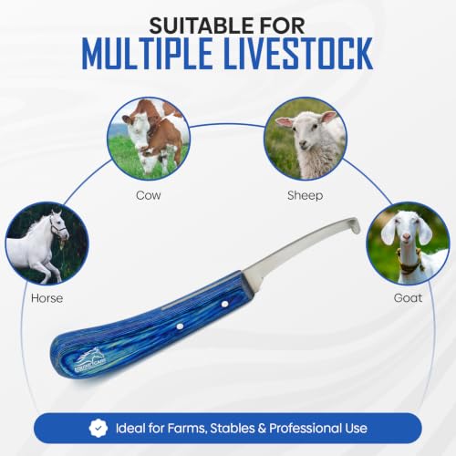 Equine Care Left-Handed Narrow Farrier Hoof Knife, Horses, Ponies, Minis - style: Left-Handed