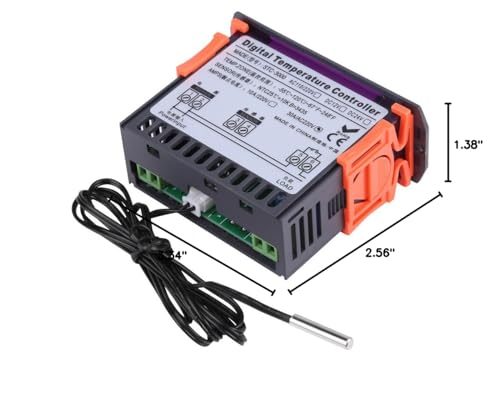 110V 220V Digital Temperature Controller Thermostat with External Sensor, Precision Control, Adjustable Setpoint Range 30°C to 300°C for Laboratory