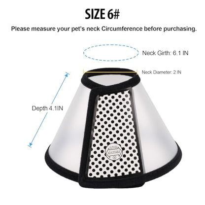 Depets Adjustable Recovery Pet Cone E-Collar for Cats Kittens Rabbits, Plastic Elizabeth Protective Collar Wound Healing Practical Neck Cover, Neck Girth 6.1 in