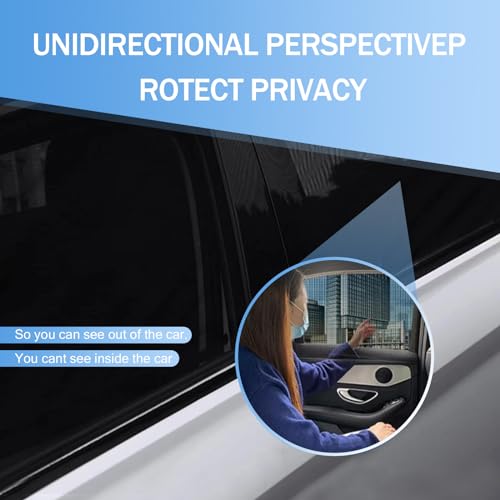 4 PCS Car Side Window Sunshade Net Combination Kit, Front Rear Window Glass Double-Layer Design Breathable High-Density Elastic Mesh, Modification Accessory, Suitable for Most SUVs (Black)