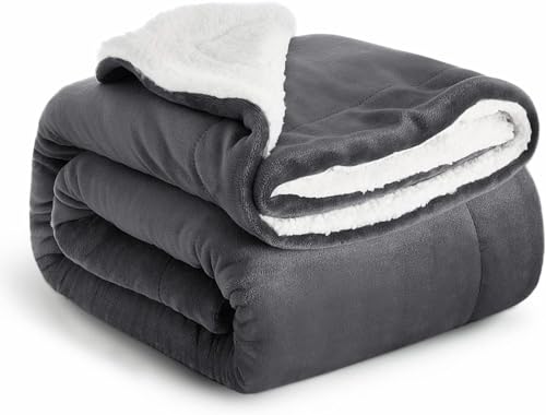 IR Imperial Rooms King Sherpa Blanket 108x90 Guest Bedroom Grey - color: Grey, size: King