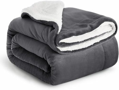 IR Imperial Rooms King Sherpa Blanket 108x90 Guest Bedroom Grey - color: Grey, size: King