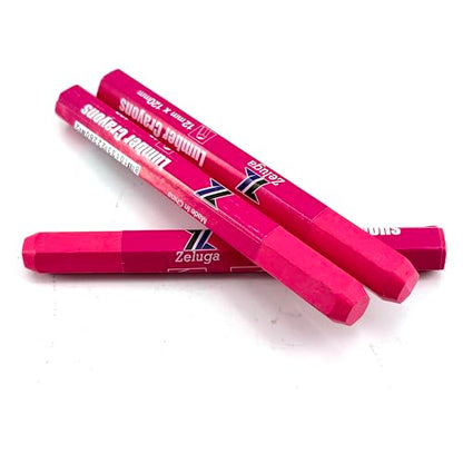 Zeluga 4.7in. x 0.47in. Hex Shape Industrial Lumber Marking Crayons for Clear and Permanent Markings, Pink 12 Pack - color: Pink, size: 1 Count (Pack of 12)