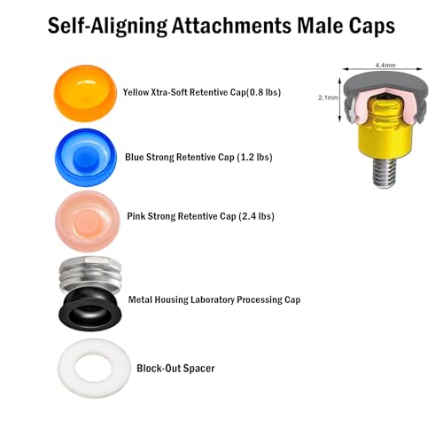implants Replacement Male Caps Metal Housing 0.8 lbs 1.2 lbs 2.4 lbs (Overdenture Male Caps KIT) - color: Overdenture Male Caps KIT