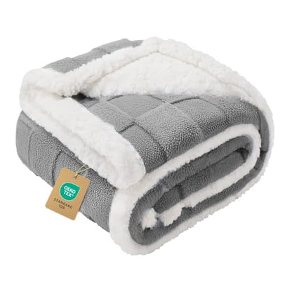 Luciphia Waterproof Dog Blanket, Reversible Fleece & Sherpa, Couch Cover - color: Cookie Gray, size: Small(40x28 inch)