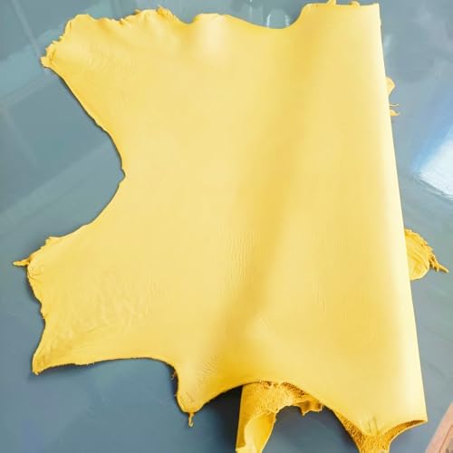 Sheep Skin, 0.7-1.0mm Thick, for Gloves, Clothing, Leather Sheets for Crafts and Arts (Yellow 5-6 Square feet) - color: Yellow 5-6 square feet