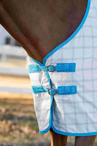 MIller's Aussie Ripstop Stable Sheet-White/Turquoise-81