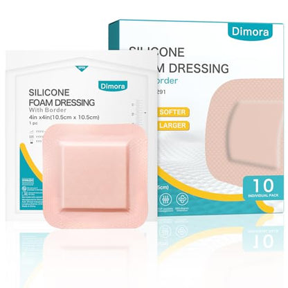 Dimora Silicone Foam Dressing 4"x4" Hidradenitis Suppurativa Pads - size: 4" x 4" (10 PCS)
