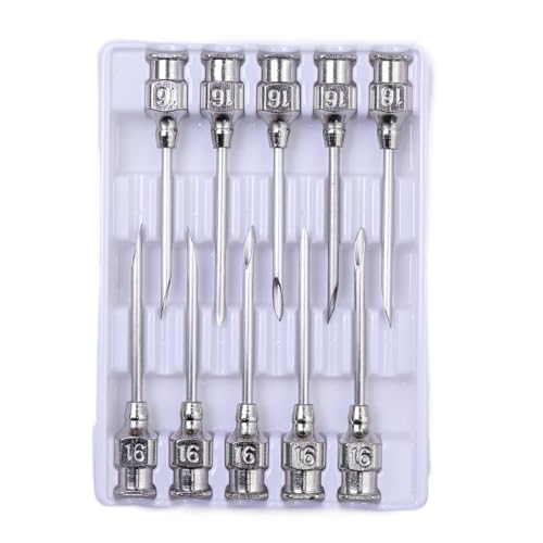 16 Gauge Veterinary Needles, Cattle Needle Poultry Injection Needles 10 Sticks, Suitable for Pigeons, Chickens, Ducks, Geese, Pigs, Sheep, Horses, And Other Large And Small Animals (16*25mm) - size: 16*25mm