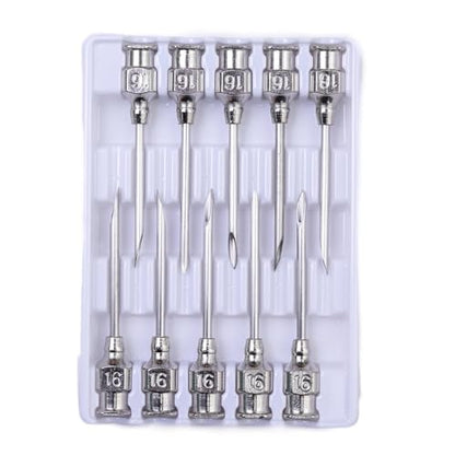 16 Gauge Veterinary Needles, Cattle Needle Poultry Injection Needles 10 Sticks, Suitable for Pigeons, Chickens, Ducks, Geese, Pigs, Sheep, Horses, And Other Large And Small Animals (16*25mm) - size: 16*25mm