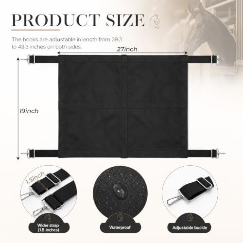 3 Pcs Horse Stall Guard 27" x 19" with Adjustable Straps