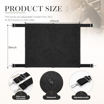 3 Pcs Horse Stall Guard 27" x 19" with Adjustable Straps