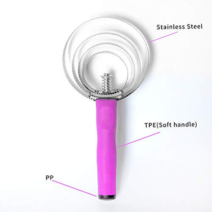BOTH WINNERS Reversible Stainless Steel Curry Comb with Soft Touch Grip (Pink) - color: pink