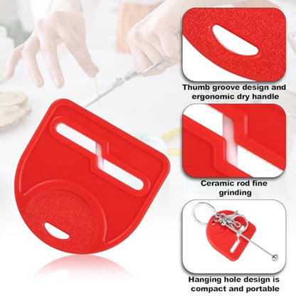 2pcs Scissor Sharpener Tool, Handheld Small Sharpening Scissors Tool (Red)