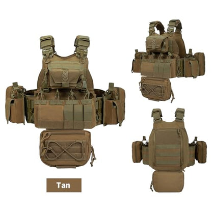 YAKEDA Outdoor Training Vest With PALS System MultiFunctional MOLLE Quick Release Vest- For Hiking, Camping Training - color: Mud Color