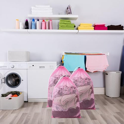 Berlune 30 Pack Large Mesh Laundry Bags - color: Pink