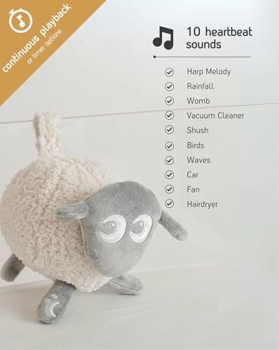 Sweet Dreamers, Rechargeable Ewan Deluxe, Gray | Baby & Toddler White Noise Sound Machine | Cry Sensor & Nightlight | 10 Soothing Sounds | Continuous or Timer Playback | Machine Washable - color: Gray