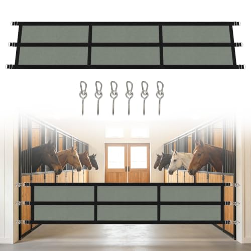 Horse Stall Guard 10ft-12ft Aisle Guard Adjustable Horse Stall Gate - size: 118-144In