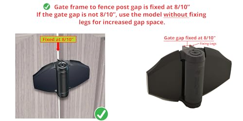 D&D TCHD2L2S3BTS TruClose Heavy Duty Gate Hinge Square Gates, Black, 2 pcs - size: Fixed gate gap is 8/10” – gap = gate frame to post