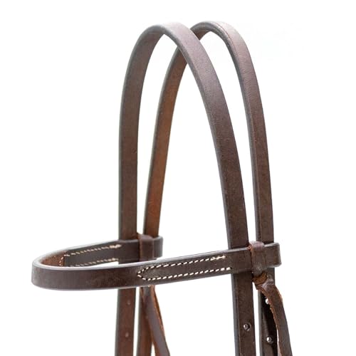 Jeffers LuxeLeather Heavy Oiled Leather Western Horse Headstall, Adjustable Harness Leather Bridle Tack for Riding, Training, Ranch, and Equestrian Use