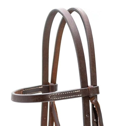 Jeffers LuxeLeather Heavy Oiled Leather Western Horse Headstall, Adjustable Harness Leather Bridle Tack for Riding, Training, Ranch, and Equestrian Use