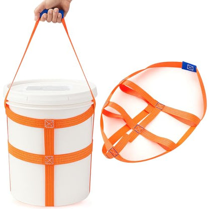1 Pcs Bucket Sling with Bands for 5 Gallon Bucket Strap Harness Webbing Sling Lifting, 200lbs Capacity