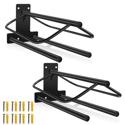 2Pcs 23.8" L x12.6 W x10.2 H Saddle Rack with Double Pad Bar Heavy Duty Wall Mounted Saddle Rack Suitable for English and Western Saddles Horse Stall Barn Trailer Tack Room Black - color: Two Bar-2PCS