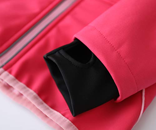 M2C Girls Hooded Fleece Lined Waterproof Windproof Jacket - color: Rose, size: 4T