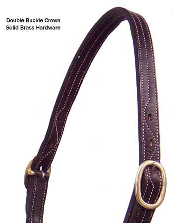 Derby Originals English Opulence Series - Liverpool - Fancy Stitch Padded Adjustable Leather Halter - size: Weanling