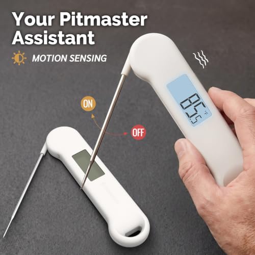 0.5 Sec Instant Read Grill Meat Thermometer Digital Food Cooking BBQ, White - color: White