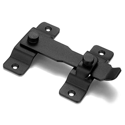 Matte Black Barn Door Latches，4.33”x 3.23” Flip Door Latch - color: Matte Black_1 Pack
