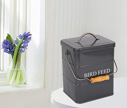 Geyecete Bird Feeder,Bird Food Jar Pet Food Storage Airtight Food Storage Container-Gray - color: Gray