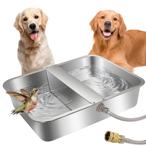 4 Gal Automatic Dog Water Bowl, Stainless Steel Auto Fill Livestock Waterer