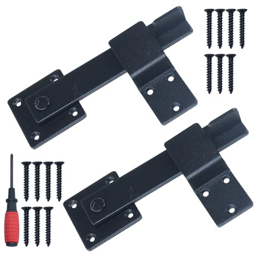 2 Pack Heavy Duty Gate Flip Latch for Outdoor Fence Wooden Gates | Barn Door Latch, Fence Flip Gate Latch for Wooden Fence, Gate Locks for Outdoor Fence, Gate Latches for Metal Gates