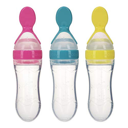 Nuby Garden Fresh Silicone Squeeze Feeder with Spoon and Hygienic Cover, Colors May Vary - color: Multicolor