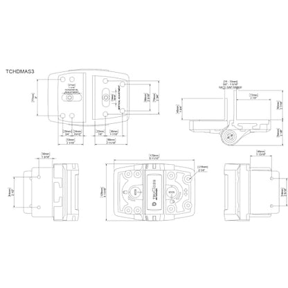 D&D TCHDMA1S3BT TruClose Mult-Adjust Heavy Duty Gate Hinge, Black, 2 pcs - color: Series 3 Black