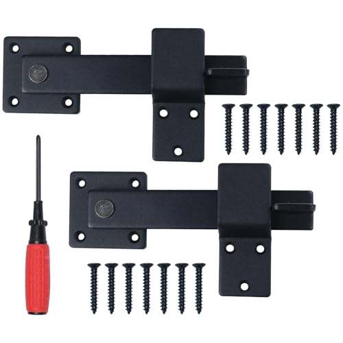 2 Pack 6" Flip Gate Latch – 360-Degree Rotation Barn Door Latch - color: 2 Pack 6" Flip Gate Latch